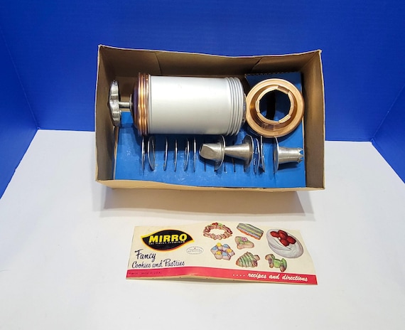 Vintage Mirro Cookie Press with Attachments