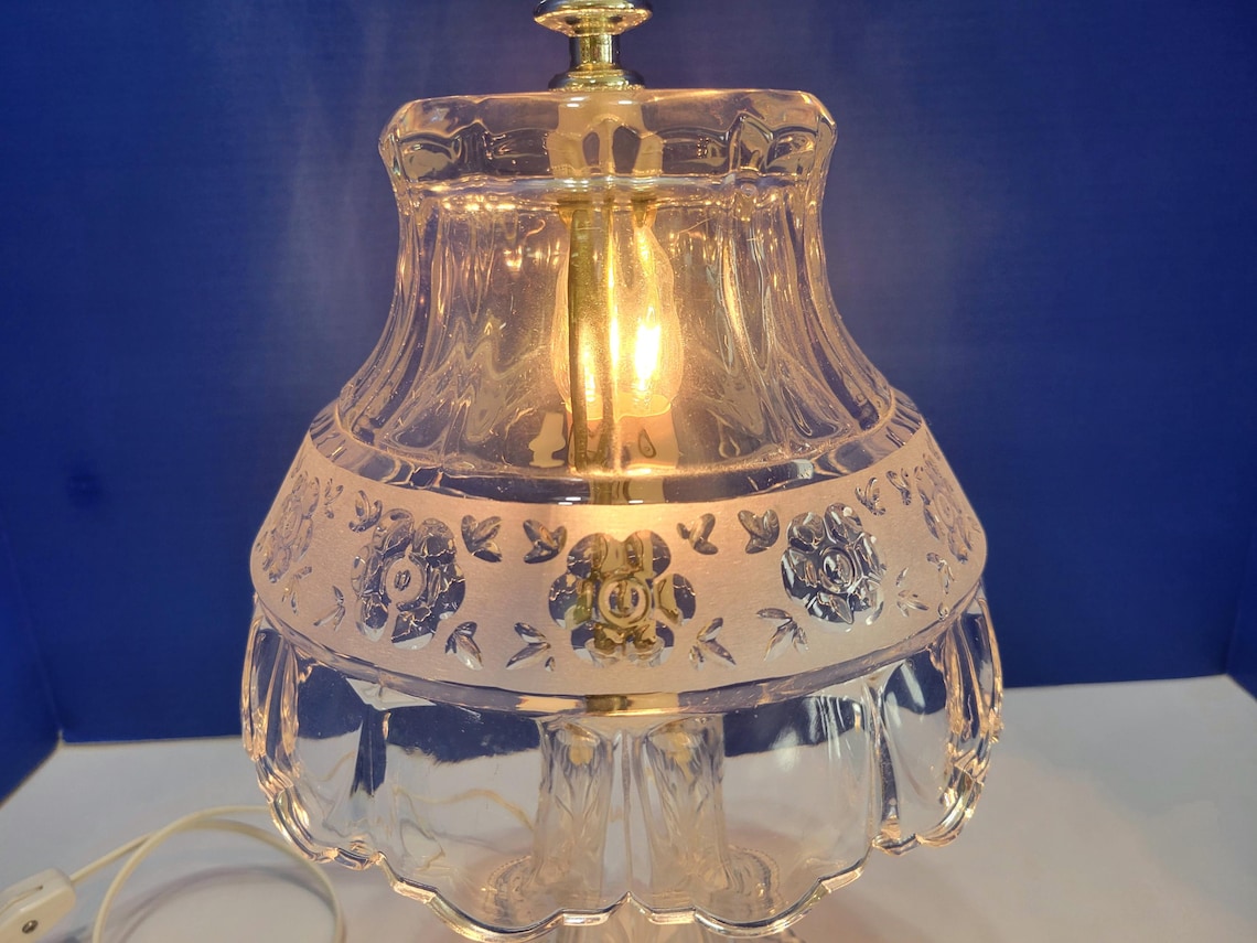 Vintage Anna Hutte Lead Crystal Budoir Table Lamp, photo 2 sur 5