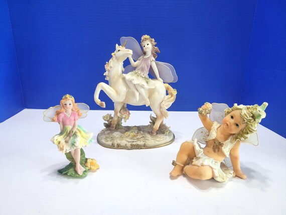 Vintage Veronese Fantasy Fairy and Unicorn Figurines Collection