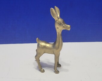 Vintage Small Brass Standing Deer Fawn Figurine