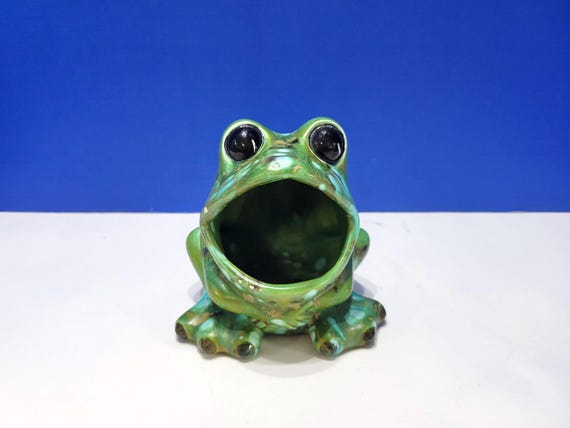 Vintage Ceramic Green Frog Sponge Holder