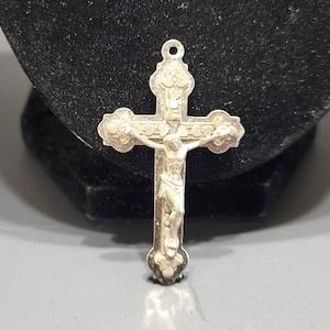 Vintage Ornate Cross Crucifix Pendant Made in Italy