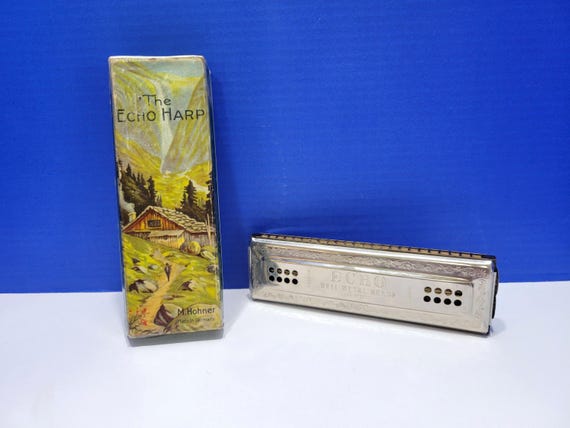 Antique M. Hohner The Echo Harp Harmonica in Original Box Key C/G