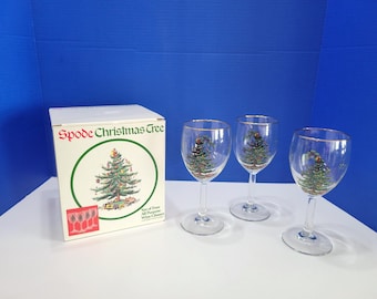 Vintage Spode Wine Glasses Set of 3 in Original Box