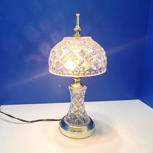 Vintage Crystal Boudoir Side Table Lamp