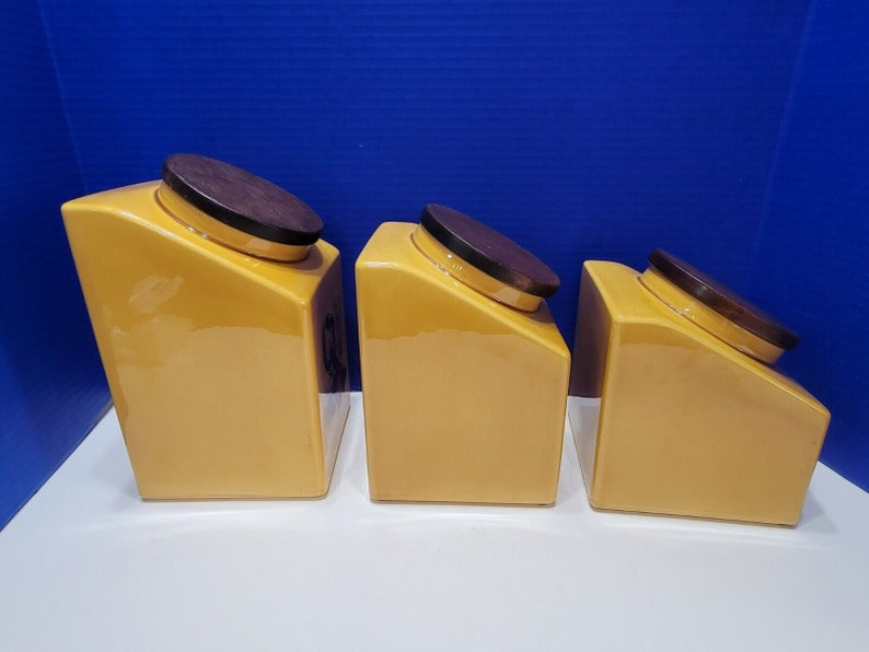 Vintage Myalyn Canisters Mustard Yellow Set of 3 Etsy