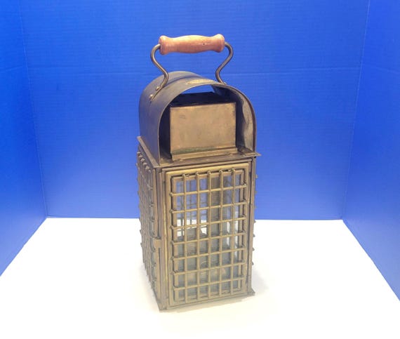 Vintage Viking Solid Caged Nautical Brass Oil Ship Lantern