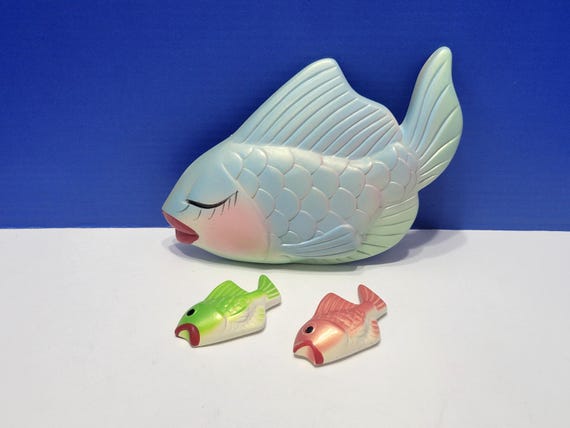 Vintage Miller Studio Mama and Baby Fish Wall Plaques