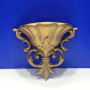 Vintage Homco Gold Acrylic Tapered Wall Pocket