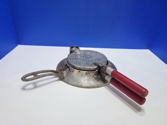 Vintage Nordic Ware Red Krumkake Iron Scandinavian Baking