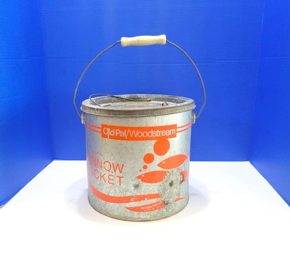 Vintage Old Pal Woodstream Galvanized Minnow Bucket
