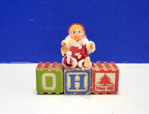 Vintage ABC Alphabet Wooden Blocks 'oh Christmas Tree' Word Decor