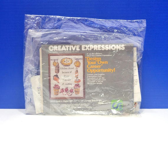 Vintage Creative Expressions Cook's Night Off Cross Stitch Kit