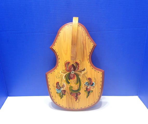 Vintage Wood Coat Hanger Hat Hook Scandinavian Rosemaling