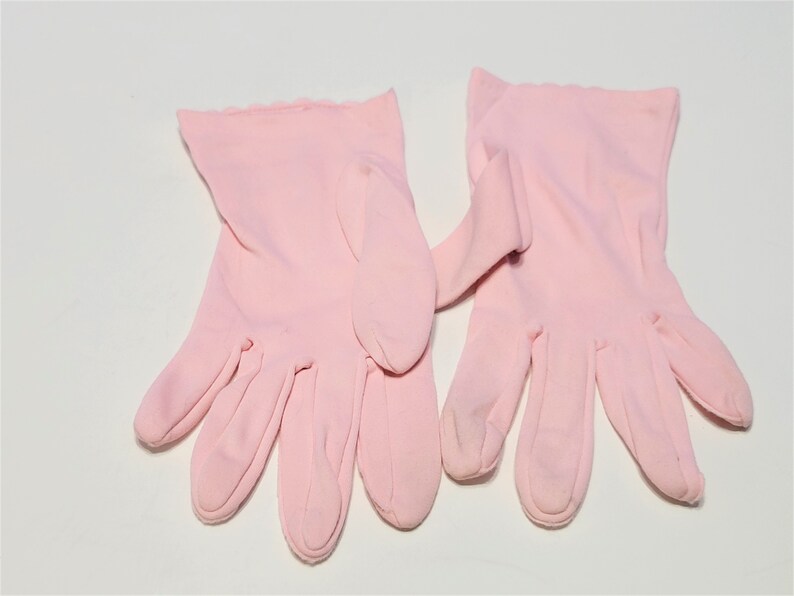 Vintage Pink Ladies Short Dress Gloves Wrist Length | Etsy