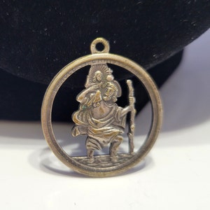 Vintage Saint Christopher Medal And Go Your Way In Safety Pendant