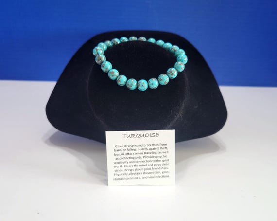 Vintage Turquoise Stone Beaded Power Bracelet for Protection