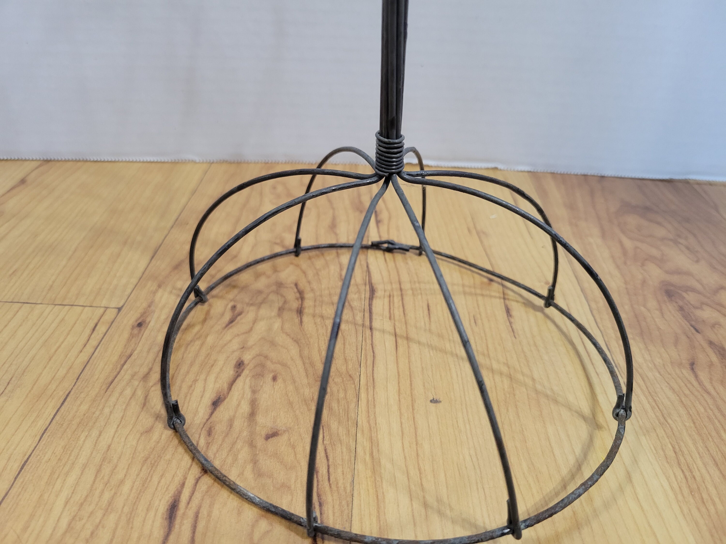 Vintage Black Wire Hat Stand Round Hat Form