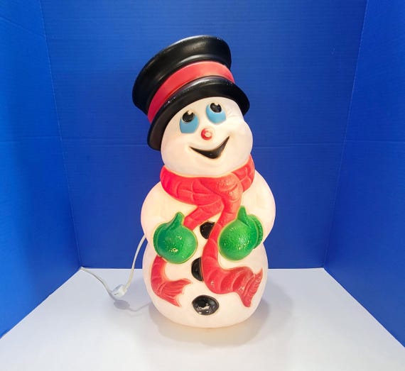 1990s Vintage Plastic Frosty Snowman Christmas Blow Mold