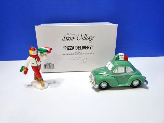 Vintage Department 56 Snow Village Pizza Delivery
