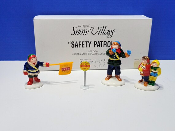 Vintage Department 56 Snow Village Safety Patrol School Crossing
