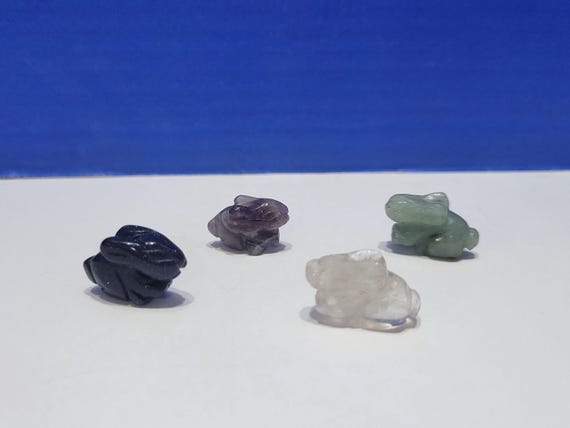 Vintage Miniature Stone Bunny Beads Lot of 4