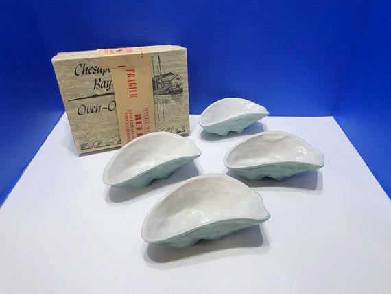 Vintage Chesapeake Bay Oven Oyster Baking Dishes in Original Box