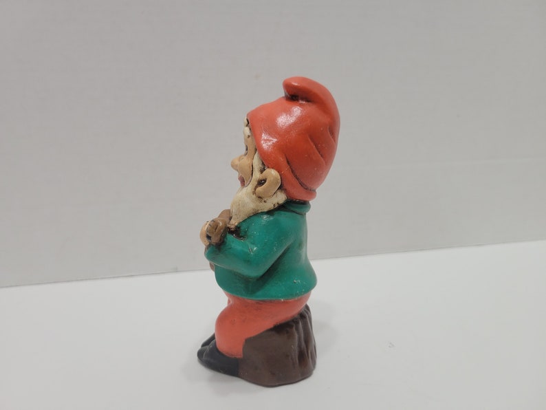 Vintage Ceramic Gnome Figurine Playing Guitar Etsy