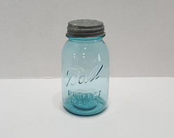 Vintage Blue Ball Perfect Mason Jar #9 Quart Size