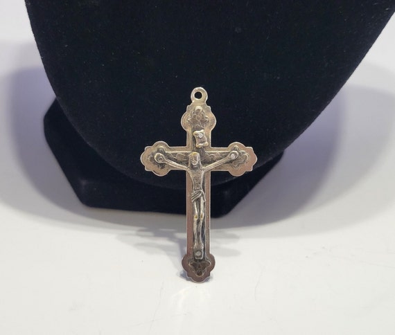 Vintage Ornate Crucifix Pendant Silver Metal Rome Italy Etsy