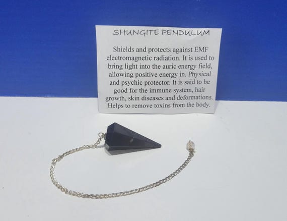 Vintage Black Shungite Pendulum for Dowsing
