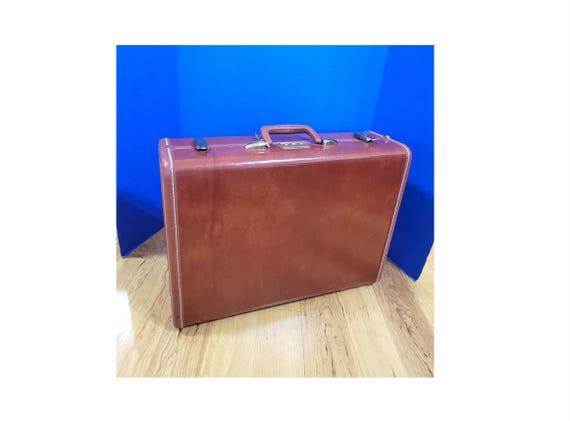 Vintage Samsonite Streamlite Hard Shell Brown Suitcase