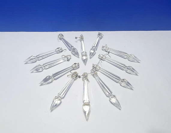 Vintage Crystal Drop Prisms for Lamp or Chandelier Set of 12