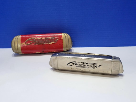 Vintage Hohner Chromonica Deluxe 2 Harmonica Key of C in Case