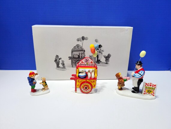 Vintage Department 56 Snow Village Carnival Tickets and Cotton Candy