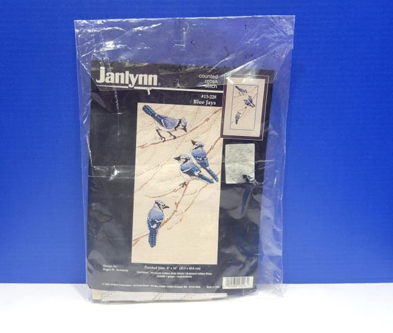 Vintage Janlynn Blue Birds Cross Stitch Kit