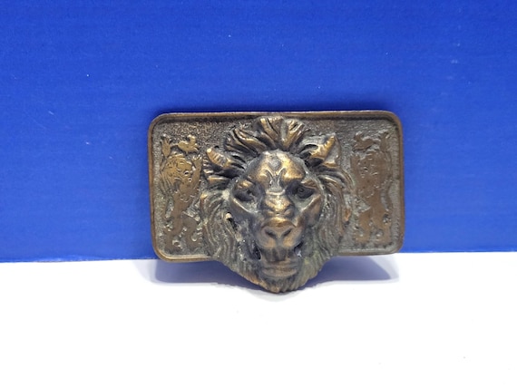 Vintage Lion Head Belt Buckle