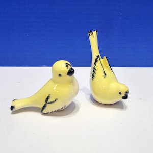 Vintage Pair of Yellow and Black Ceramic Bird Figurines