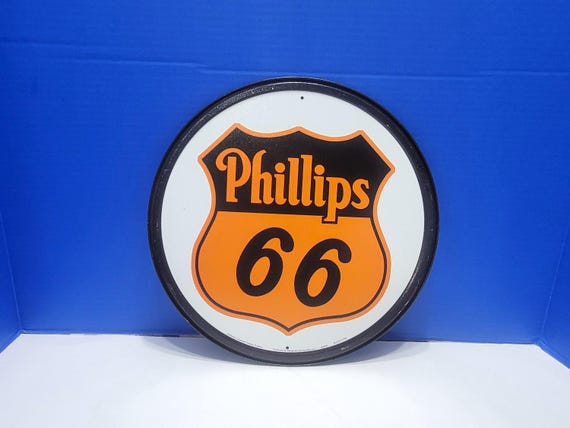 Vintage Phillips 66 Round Metal Sign