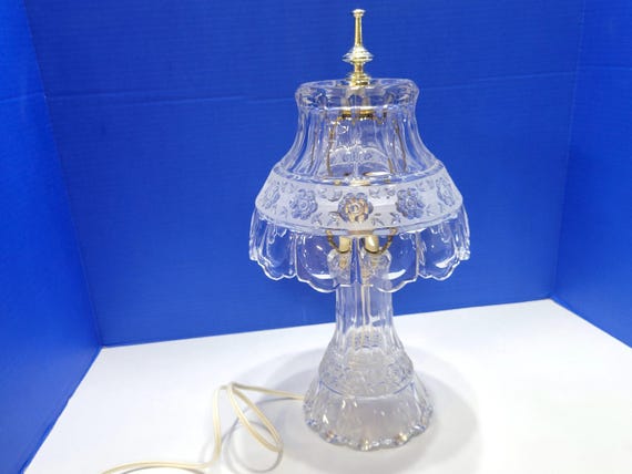 Vintage Anna Hutte Lead Crystal Budoir Table Lamp
