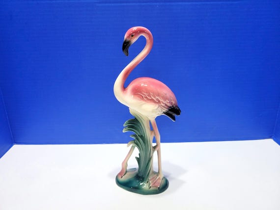 Vintage California Pottery Tall Standing Flamingo Figurine