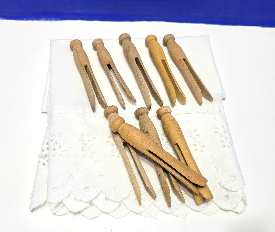 9 Antique Wood Clothespins Farmhouse Decor - Etsy