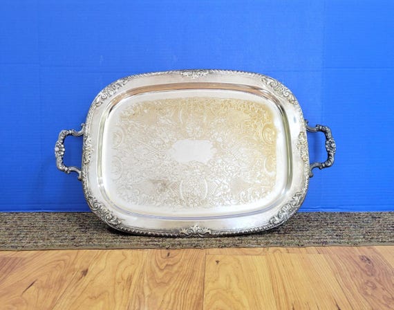 Vintage Crosby Silverplate Serving Tray with Handles