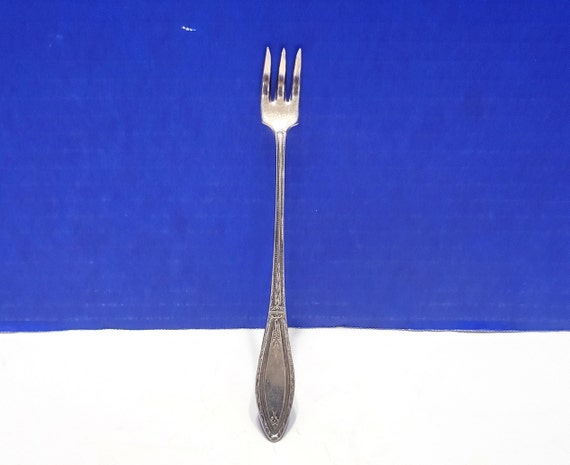 Antique 1881 Rogers Silverplate Pickle Fork 3 Prong Ornate