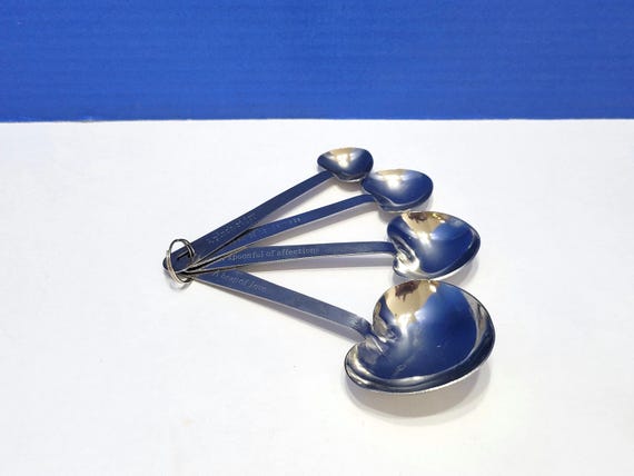 Vintage Heart Shaped Measuring Spoons Set