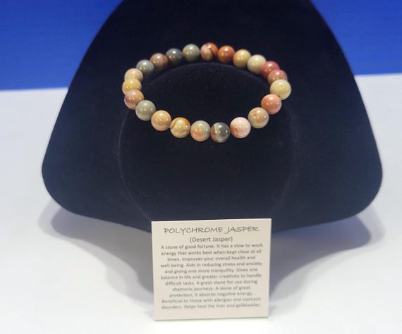 Vintage Polychrome Desert Jasper Beaded Bracelet for Well-Being