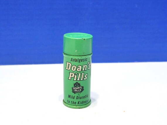Vintage Doan's Pills Green Cylinder Medicinal Tin