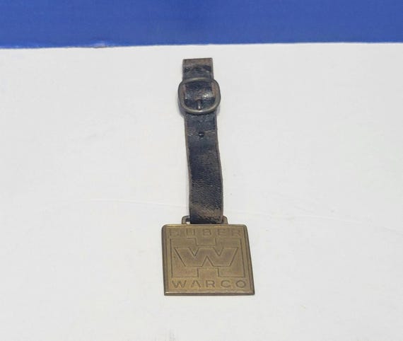 Vintage Huber Warco Tractor Key Fob with Leather Strap
