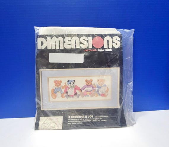 Vintage Dimensions A Daughter is Joy Teddy Bear Cross Stitch Kit