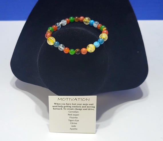 Vintage Multicolored Natural Stone Beaded Power Bracelet for Motivation